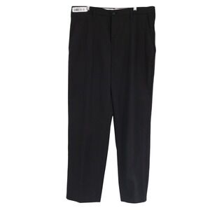 UniFirst SofTwill Mens Black Work Pants 36x30 Straight Leg Industrial Trousers